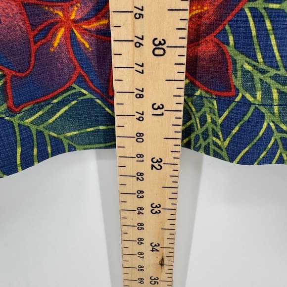 Tommy Bahama Silk Shirt Men XL Blue Christmas Reindeer Tropical Floral Camp 8298 - Picture 6 of 7